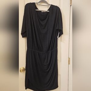 Just Fab Black Gather Waist Dress Womens Plus 1XL